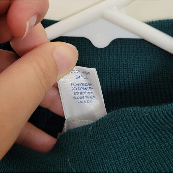 Pendleton Cintage Deadstock Mock Neck Green Wool Pullover Sweater - Picture 3 of 8